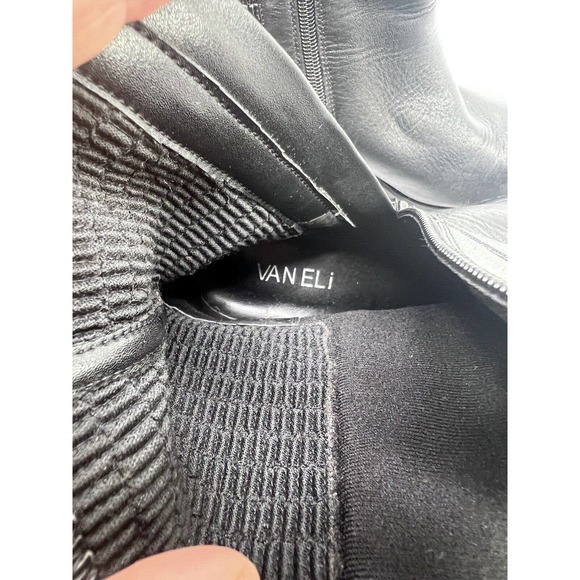 Vaneli Black Leather Zip Up Ankle Booties Boots Women's Size 7.5M - Picture 5 of 6